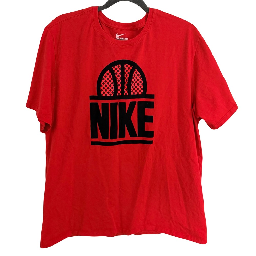 Nike Men Red Basketball Graphic‎ Athletic Cut Dri Fit T Shirt XXL